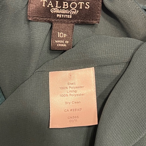 Women's Talbots Green Sleeveless Dress 10P - Picture 7 of 8